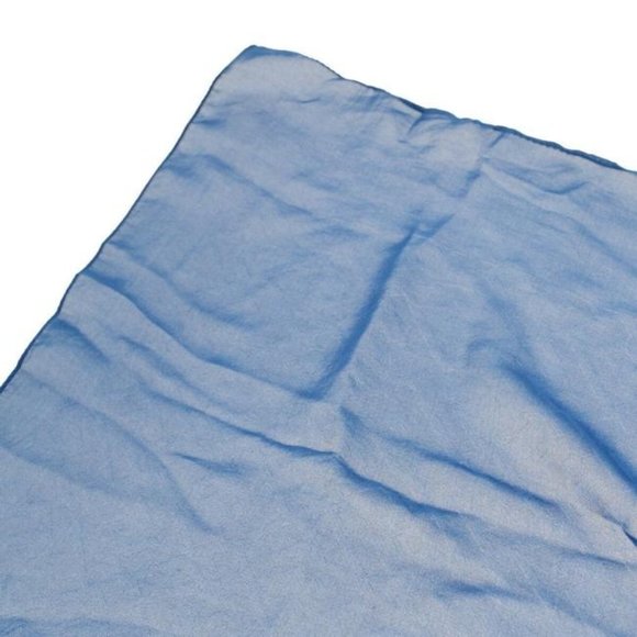 FENDI Cobalt Blue Zucca Print Silk Logo Scarf - Picture 6 of 7